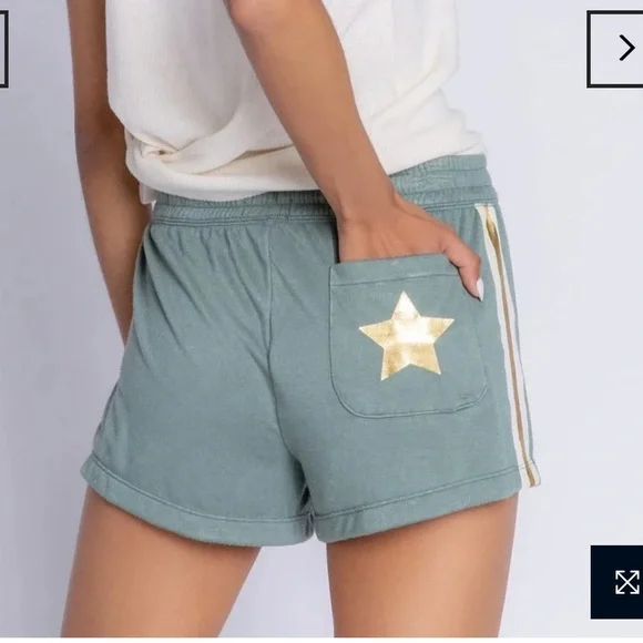 PJ salvage Gold Star Status Shorts NWT - Picture 6 of 8